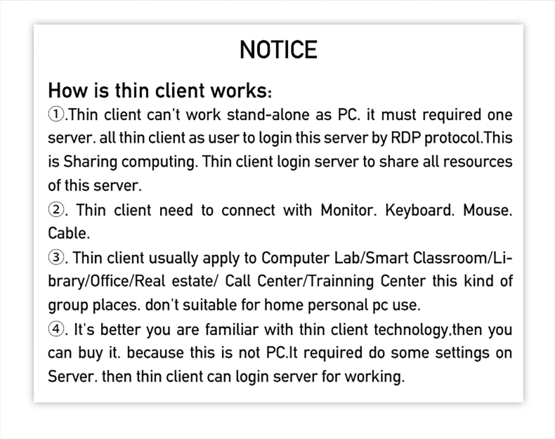 Sharerdp FL600n Rk3188 Ncomputing Zero Client Virtual Desktop